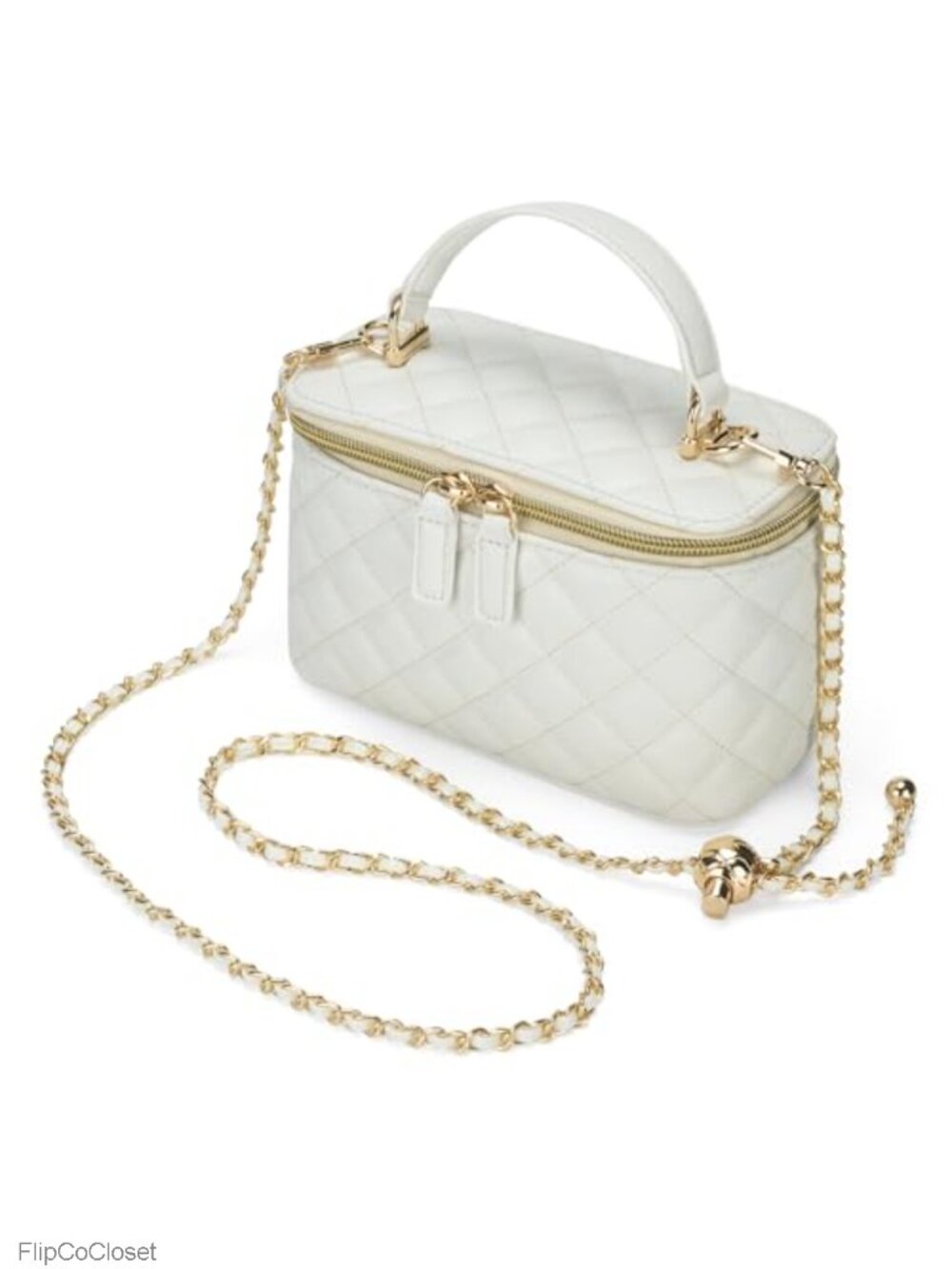 Quilted PU Vegan Leather Square Crossbody Bag